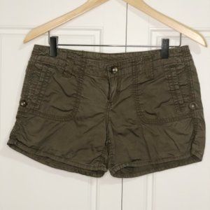 Garage cotton Khaki Green navy women button short